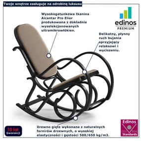 Drewniany fotel bujany w kolorze Wenge X3 F7-Z47