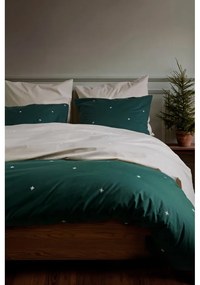 Beżowa pościel jednoosobowa z perkalu bawełnianego 140x200 cm Christmas Fable – JUNA