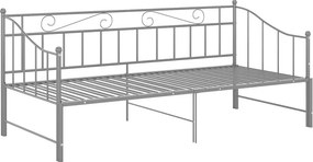 Szare metalowe łózko rozkładane 90x200 cm F7-K88