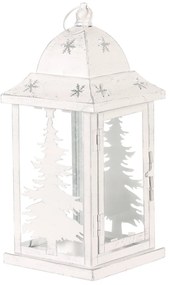 Metalowa latarnia Jehličnan, biała, 31 cm
