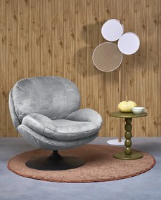 Obrotowy fotel wypoczynkowy z pluszowej tkaniny Shell Halmar