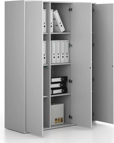 Szafka biurowa FRAME, 3x drzwi, 1299 x 450 x 1735 mm, PUSH-lock, szary