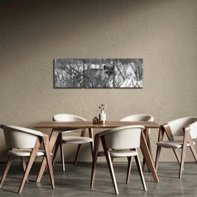 Obraz - Lis w zimie (z zegarem) (90x30 cm)