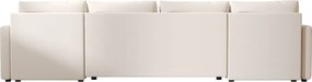 Rozkładana sofa narożna w kształcie U VENORIA 285x146 cm, kremowa + 2 poduszki GRATIS