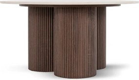 Stolik Kawowy CARTAGENA 80 cm Trawertyn/Orzech Nowoczesny