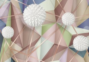 Fototapeta - Abstrakcja 3D w pastelowych kolorach (196x136 cm)