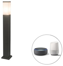 Zewnetrzna Inteligentny słup ogrodowy ciemnoszary 80 cm z Wi-Fi P45 - Malios Nowoczesny Oswietlenie zewnetrzne