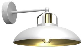 Biały industrialny kinkiet ze złotem - K482 P3-D86