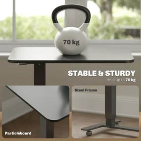 HOMCOM Biurko stojące Regulowane wysokościowo inkl. 4 kółka C-kształt 65 cm x 48 cm x 70-110 cm Czarny