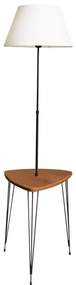 Lampa podłogowa ze stolikiem 1xE27/40W/230V czarna/brązowa