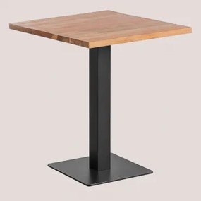 Kwadratowy Stół Barowy Z Drewna Akacjowego Ristretto ↔︎ 70 Cm & Czarny - Sklum