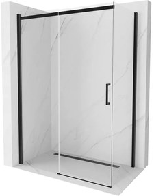 Mexen Omega kabina prysznicowa rozsuwana 140 x 80 cm, transparent, czarna - 825-140-080-70-00