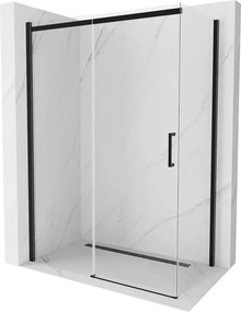 Mexen Omega kabina prysznicowa rozsuwana 140 x 80 cm, transparent, czarna - 825-140-080-70-00