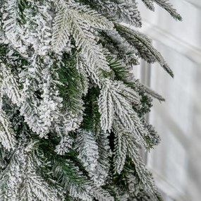HOMCOM Choinka sztuczna 180 cm wyglądająca jak żywa, z 600 gęstymi gałęziami, sztuczny śnieg, samorozkładana | Aosom PL