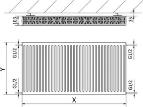 Mexen C22 grzejnik płytowy 600 x 900 mm, podłączenie boczne, 1487 W, biały - W422-060-090-00