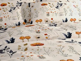 PrzytulneMieszkanie.pl PrzytulneMieszkanie.pl PrzytulneMieszkanie.pl Zestaw pościeli z mikropluszu PAPAVA kremowy + prześcieradło z mikropluszu SOFT 90x200 cm białe, pojedyncze łóżko