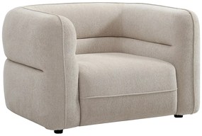 Fotel z beżowej tkaniny szenilowej TALIENA