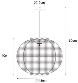 Orientalna lampa wisząca czarna 48 cm - RobKolonialny Oswietlenie wewnetrzne