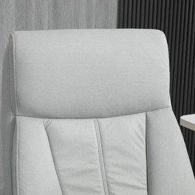 Vinsetto Fotel biurowy z masażem i ogrzewaniem podnóżek regulowany do 120 kg szary | Aosom PL