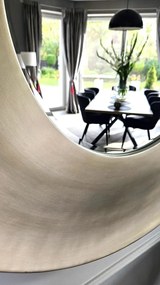 Lustro w srebrnej, okrągłej ramie , średnica 108cm