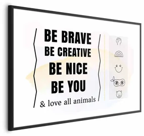 Plakat Bądź sobą 60x40 cm z ramą czarną z marginesem ARTGEIST B