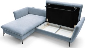 Szaroniebieski narożnik z funkcją spania N7-F07