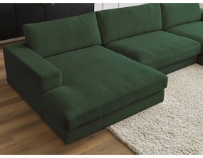Ciemnozielony sztruksowy narożnik (w kształcie litery U) Leonard – Bobochic Paris