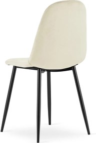Beżowe welurowe krzesło ASTI z czarnymi nogami