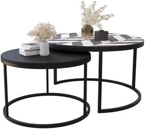 Dwuczęściowy stolik kawowy glamour + czarny S1-B74