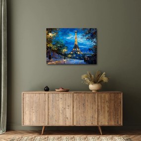 Obraz - Obraz olejny przedstawiający wieżę Eiffla (70x50 cm)