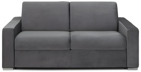 Kanapa 3-osobowa z ekspresowym mechanizmem rozkładania z weluru CALITO - Antracytowy - Wymiary miejsca do spania: 140 cm - Materac 16 cm z pamięcią kształtu