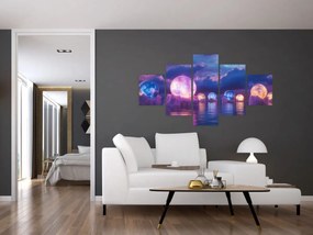 Obraz - Planety na wodzie (125x70 cm)