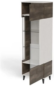 Witryna wysoka RANDOM 2 W-1 60cm orzech/kaszmirowa HALMAR