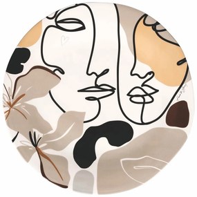 Ceramiczny talerz do serwowania VDE Tivoli 1996 Face to Grey, ø 39 cm