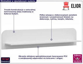 Biała minimalistyczna półka ścienna 140 cm - Entido 6X