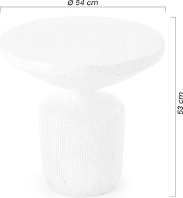 Stolik kawowy okrągły Sintro 54 cm - białe lastryko
