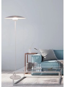 Biała lampa stojąca LED z metalowym kloszem (wysokość 140 cm) Lund – Candellux Lighting