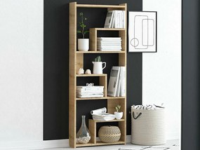 Regał dębowy – 60 x 15 x 150 cm – Dąb – Płyta wiórowa pokryta melaminą