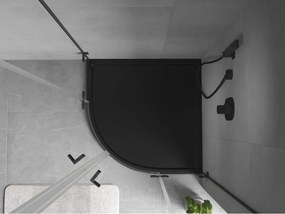 Mexen Flow brodzik półokrągły slim 100 x 100 cm, czarny mat - 46Q701010