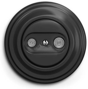 Kliklap - Retro gniazdo abonenckie TV+R (końcowe) z ramką w kolorze antracyt