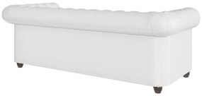 Biała rozkładana sofa z imitacji skóry 203 cm York – Ropez