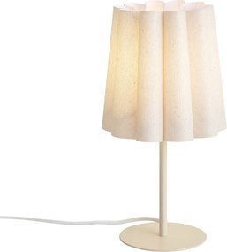 Lampa stołowa Japandi beżowa z abażurem z tkaniny 35 cm - Jenni