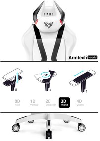 Fotel gamingowy Diablo X-Horn 2.0 King Size, biało-czarny