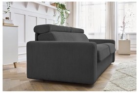 Ciemnoszara sztruksowa rozkładana sofa 215 cm Monaco – Bobochic Paris