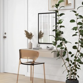 HOMCOM Lustro Ścienne, 50 x 70 cm, Rama w Drewnianym Wykończeniu, Łatwy Montaż, Wraz z Śrubami | Aosom PL