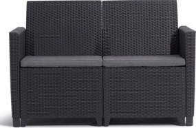 Allibert Claire sofa dwuosobowa, grafitowa