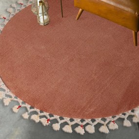 Brązowy dywanik łazienkowy ø 80 cm Tuft – Foutastic