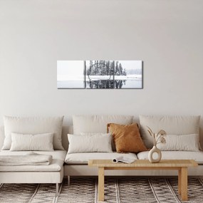 Obraz - Było biało (z zegarem) (90x30 cm)