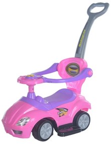 Baby Mix Odpychacz dla dzieci z prowadnicą 3w1 Mega Car, różowy