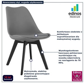 Zestaw grafitowych skandynawskich ergonomicznych krzeseł 4 szt. Z1-S95